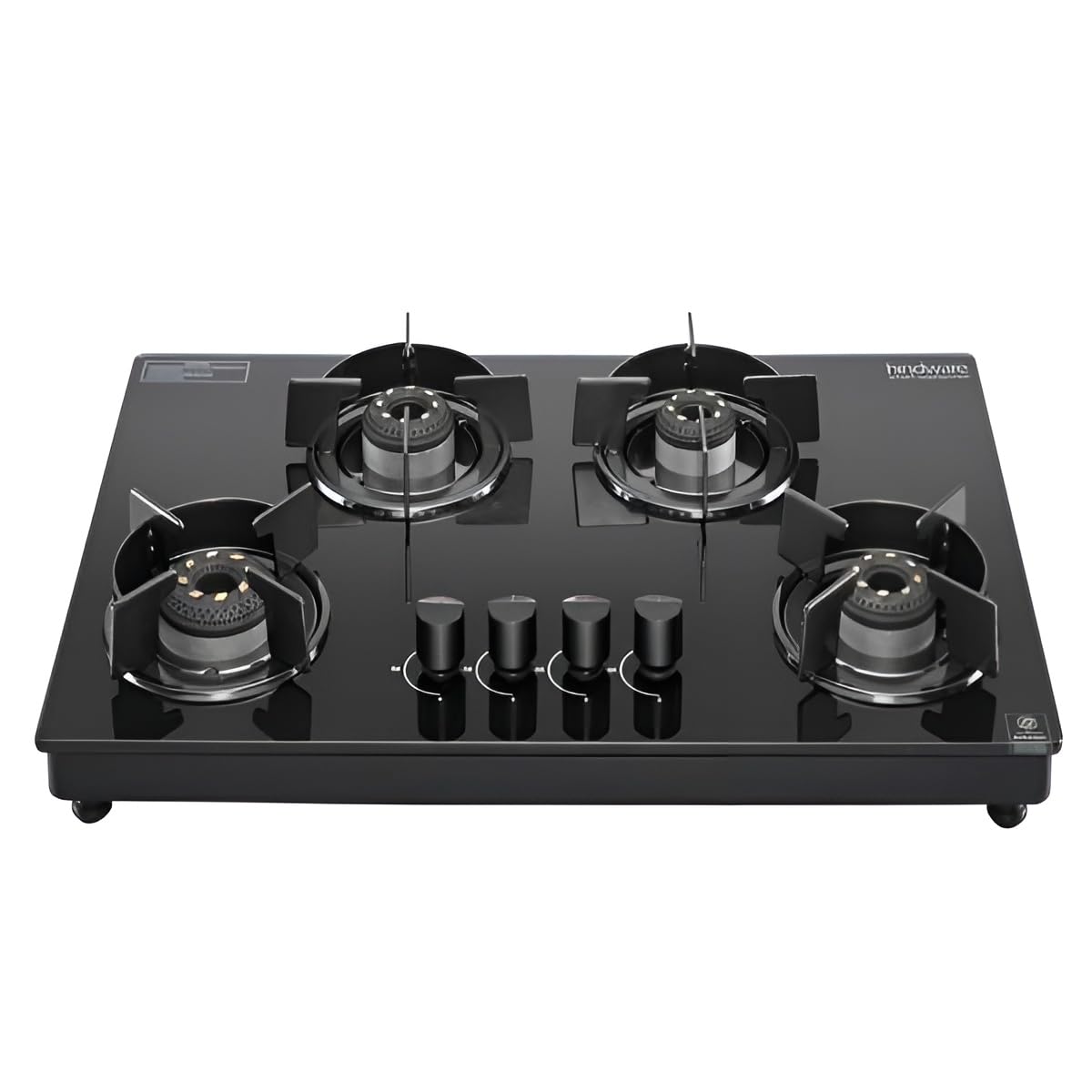 Hindware Coral Black 4 Burner Gas Stove with Auto Ignition
