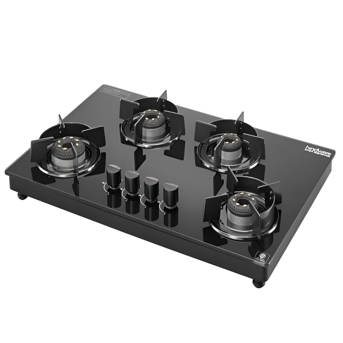 Hindware Coral Black 4 Burner Gas Stove with Auto Ignition