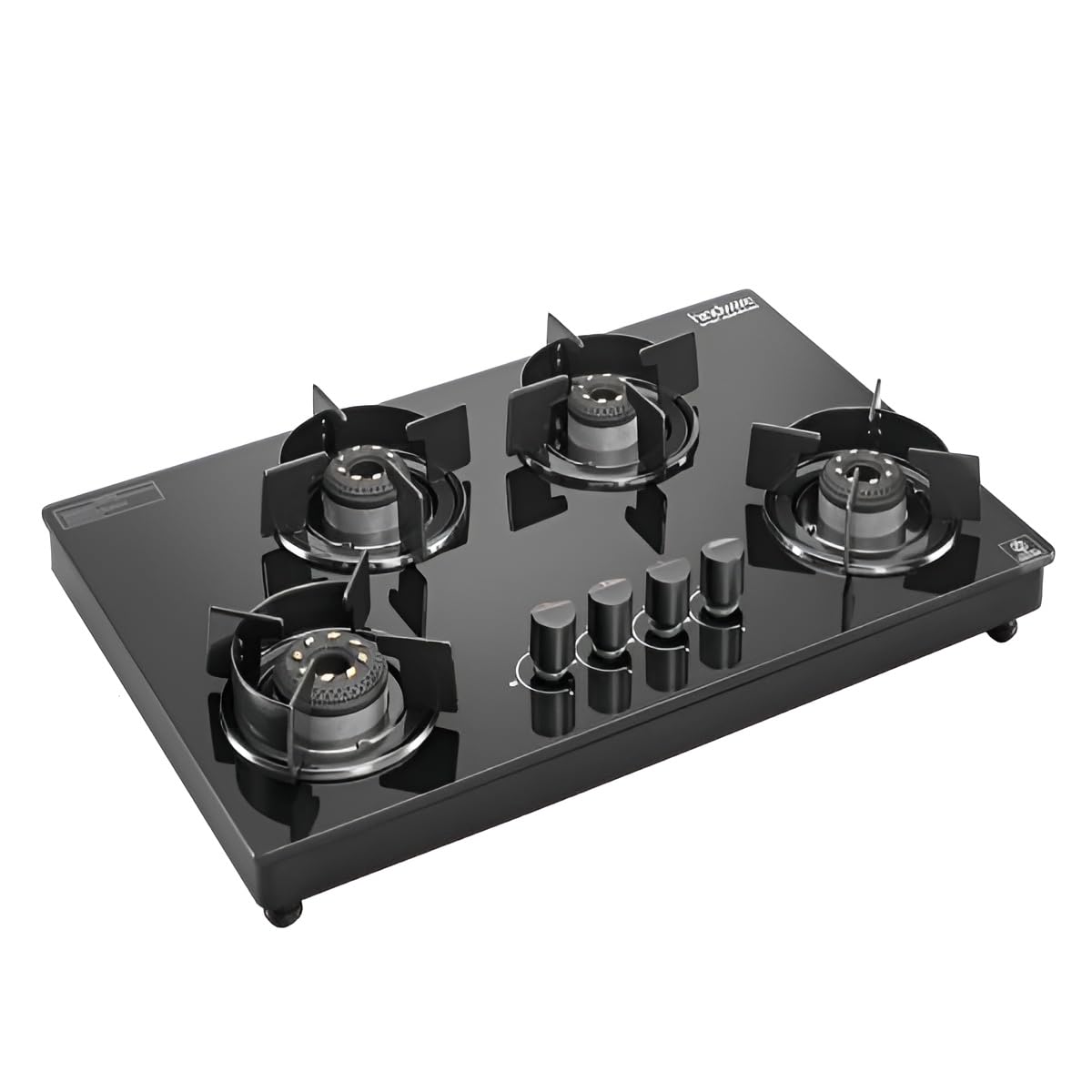 Hindware Coral Black 4 Burner Gas Stove with Auto Ignition