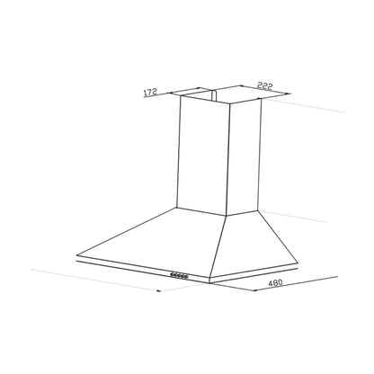 Hindware Clara Neo Black 60 cm Wall Mounted Chimney