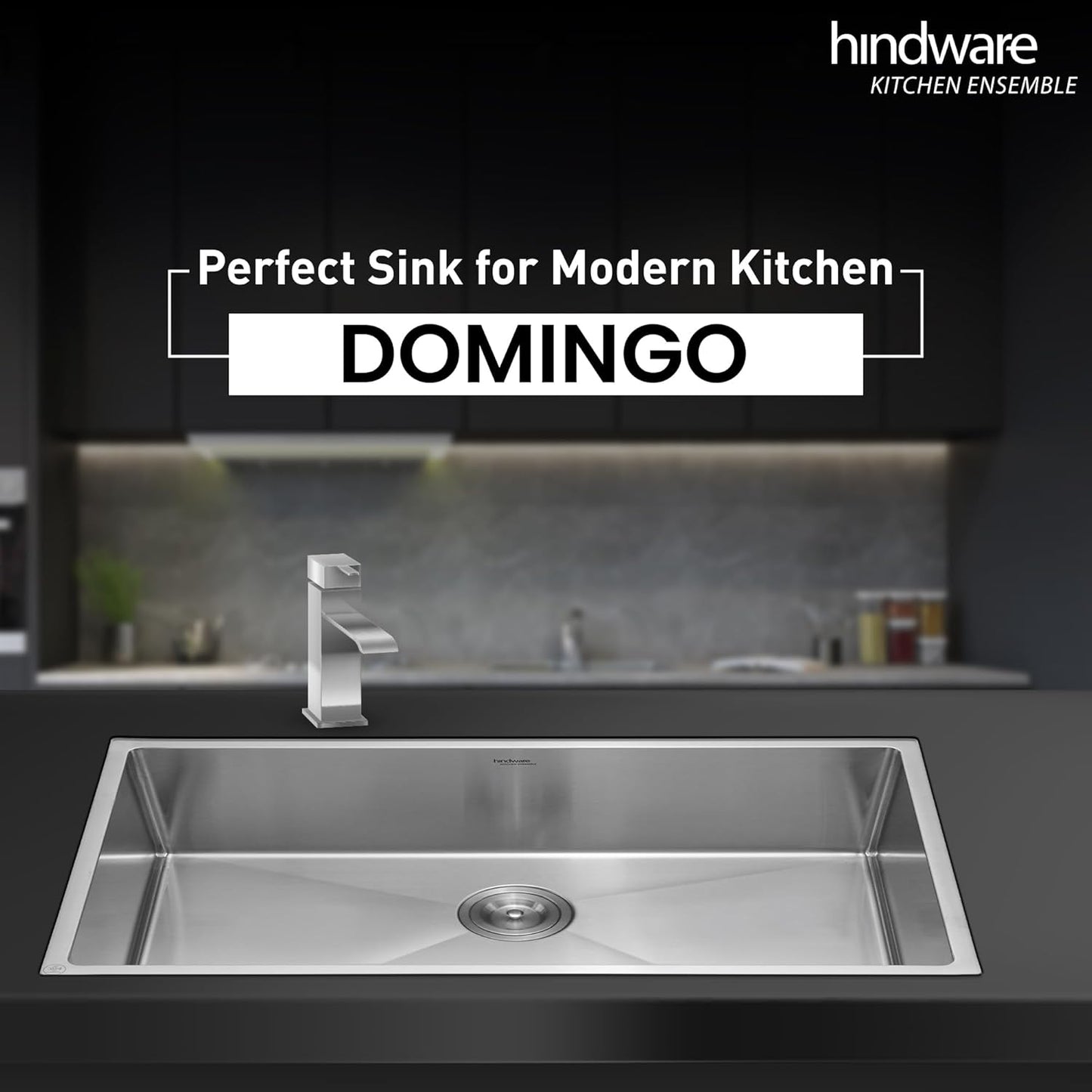 Hindware Domingo Neo Kitchen Sink 30"x18"x9"| 304 Grade Stainless Steel